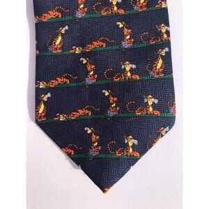 Vintage Tigger Tie Dancing Tigger on Blue Background Exquisite Apparel